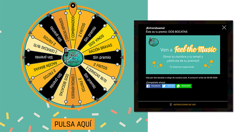 ejemplo de ruleta de la suerte online para fidelizar