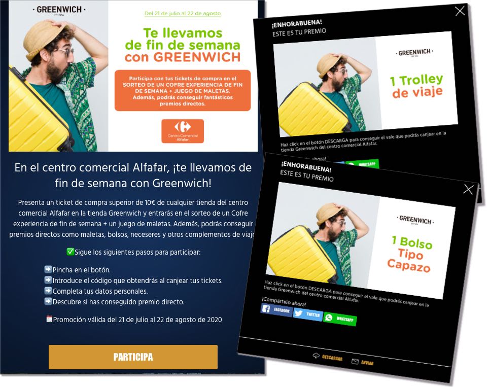 codigos ganadores centro comercial