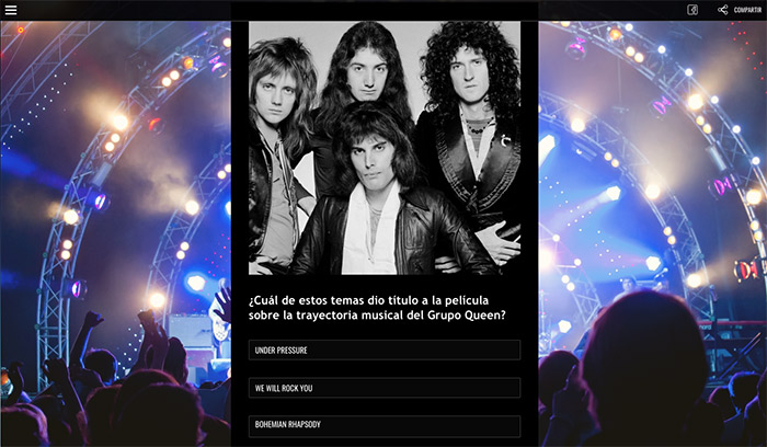 ejemplo de pregunta de trivia (queen)