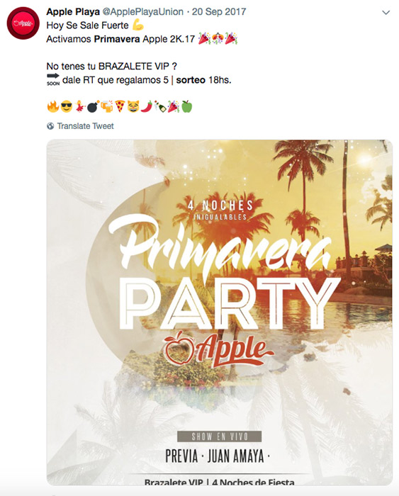 ejemplo de sorteo de primavera en X