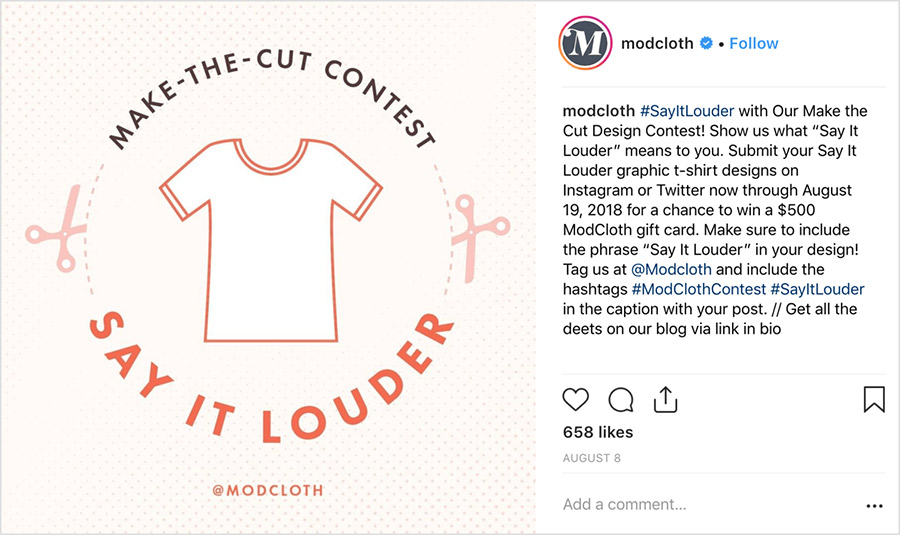 ejemplo sorteo en instagram con contenido compartido