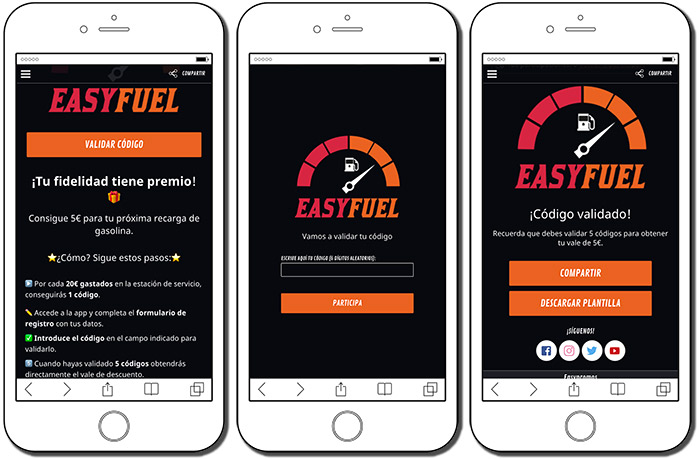 ejemplo de acción de fidelización con validación de códigos