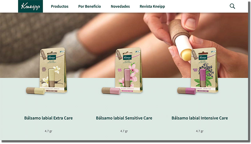 web y productos kneipp