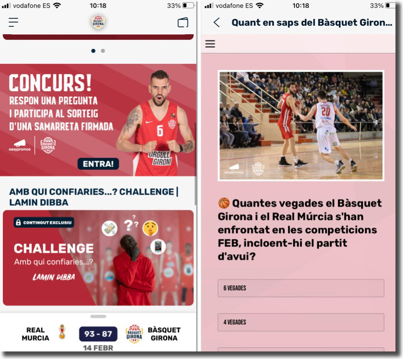 promo en app deportiva