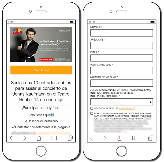 sorteo con registro de unas entradas