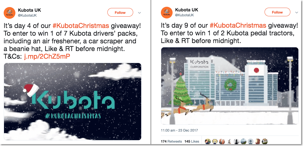 12 days of Christmas giveaways Twitter prizes