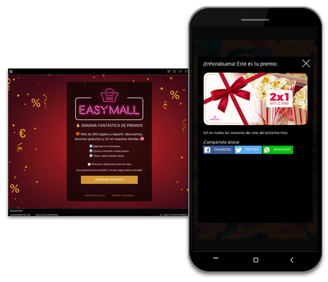 Rasca y gana online para tiendas y centros comerciales 