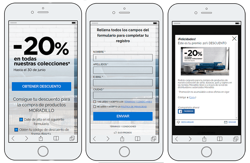 distribuir cupones a cambio datos usuarios