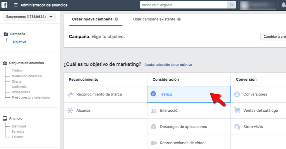 Ejemplo de campaña de ads para anunciar sorteo