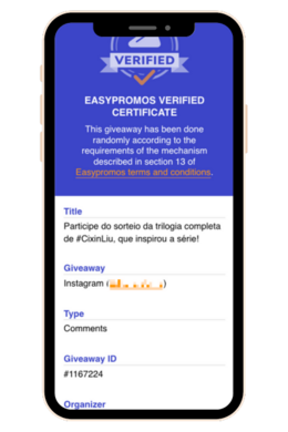 easypromos giveaway certificate of validity