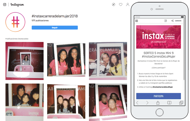 Ejemplo de concurso mención + hashtag para el Día de la Mujer