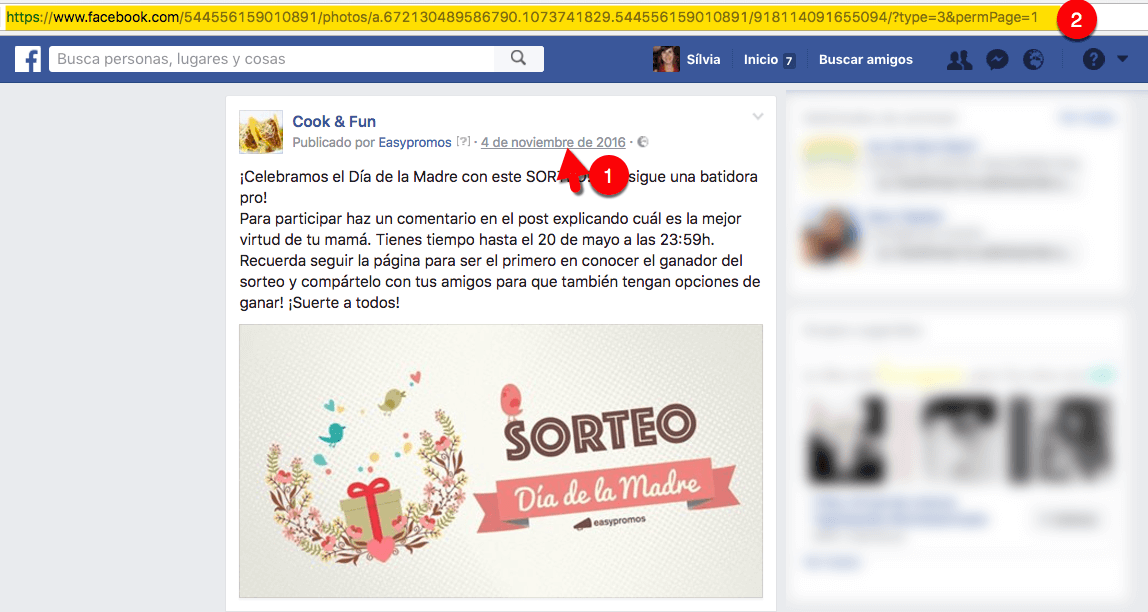 enlace directo url sorteo facebook