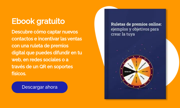 Ebook gratuito Descubre c&oacute;mo captar nuevos contactos e incentivar las ventas con una ruleta de premios digital que puedes difundir en tu web, en redes sociales o a trav&eacute;s de un QR en soportes f&iacute;sicos. &nbsp;