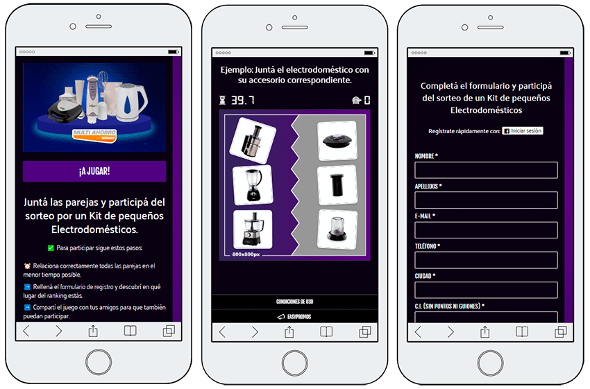 juego registro datos participantes