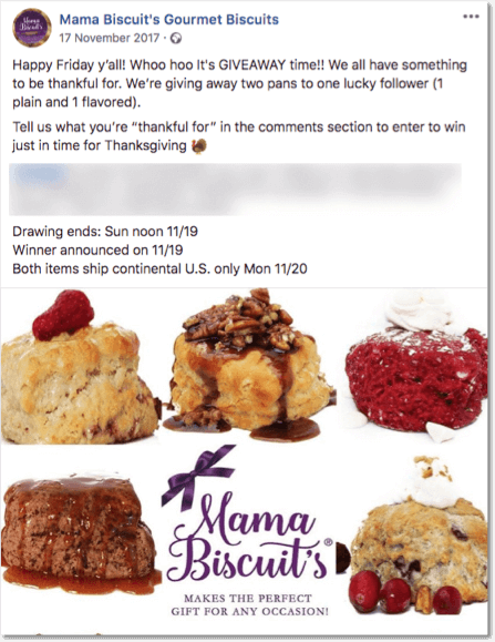 thanksgiving giveaway ideas: facebook giveaway for thanksgiving