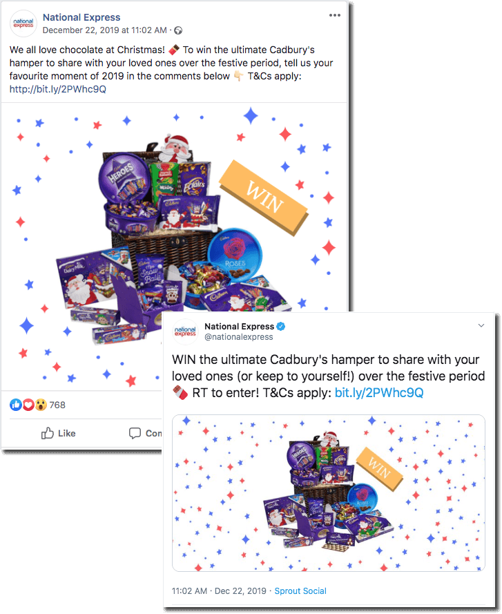 engagement with social media giveaways