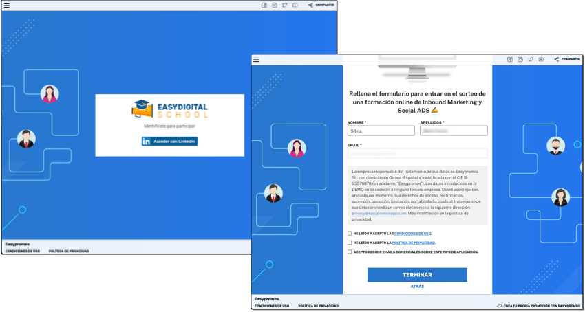 sorteo login linkedin
