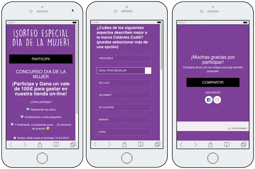 promocion tipo encuesta por dia mujer
