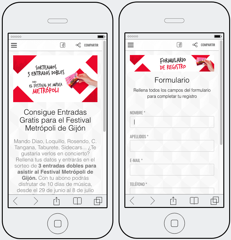 Ideas de anuncio de un festival de música: sorteo con registro de Metrópoli Gijón