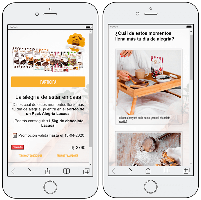 test personalidad chocolate captacion datos